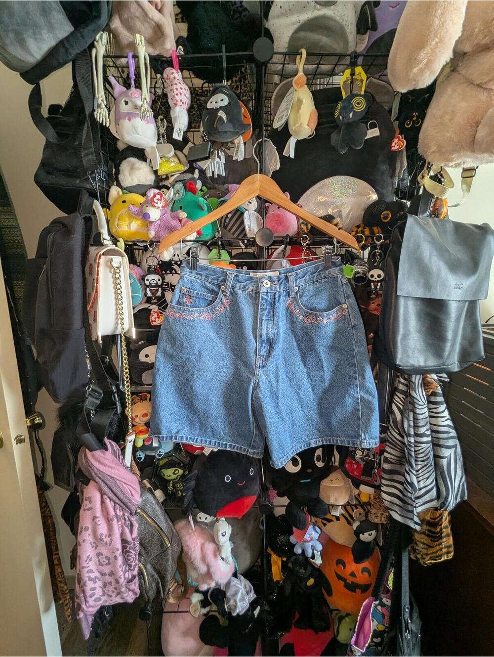 Y2K Embroidered Denim Shorts